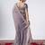 Latest grey full embroidery work shimmer saree with unstitched blouse