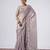 Celebrity inspired lavendar full embroidery work shimmer saree with unstitched blouse