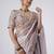 Celebrity inspired lavendar full embroidery work shimmer saree with unstitched blouse