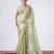 Kanjivaram pista full embroidery work shimmer saree with unstitched blouse