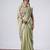 Kanjivaram pista full embroidery work shimmer saree with unstitched blouse