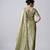 Kanjivaram pista full embroidery work shimmer saree with unstitched blouse