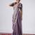 Designer purple full embroidery work shimmer saree with unstitched blouse