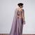Designer purple full embroidery work shimmer saree with unstitched blouse