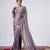 Designer purple full embroidery work shimmer saree with unstitched blouse