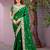 Pure green embroidered border motifs fandy satin saree with unstitched blouse