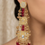 Antique gold kundan polki long jhumka earrings with ruby beads & pearl drops