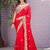 Light weight raani embroidered border motifs fandy satin saree with unstitched blouse