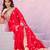 Light weight raani embroidered border motifs fandy satin saree with unstitched blouse