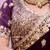 Celebrity type wine purple embroidered border motifs fandy satin saree with unstitched blouse