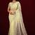 Ethnic lemon yellow sequin embroidery embroidered border net saree with unstitched blouse