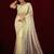 Ethnic lemon yellow sequin embroidery embroidered border net saree with unstitched blouse