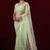 Trendy mint green sequin embroidery embroidered border net saree with unstitched blouse