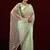 Trendy mint green sequin embroidery embroidered border net saree with unstitched blouse
