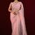 Traditional pink sequin embroidery embroidered border net saree with unstitched blouse