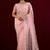 Traditional pink sequin embroidery embroidered border net saree with unstitched blouse