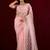 Traditional pink sequin embroidery embroidered border net saree with unstitched blouse