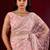 Traditional pink sequin embroidery embroidered border net saree with unstitched blouse