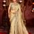 Trendy gold diamond sequin jaal embroidered border mono nylon fabric saree with unstitched blouse