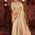 Trendy gold diamond sequin jaal embroidered border mono nylon fabric saree with unstitched blouse