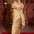 Trendy gold diamond sequin jaal embroidered border mono nylon fabric saree with unstitched blouse