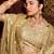 Trendy gold diamond sequin jaal embroidered border mono nylon fabric saree with unstitched blouse