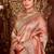 Indian peach diamond sequin jaal embroidered border mono nylon fabric saree with unstitched blouse