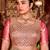 Elegance pink diamond sequin jaal embroidered border mono nylon fabric saree with unstitched blouse