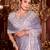 Bollywood gray diamond sequin jaal embroidered border mono nylon fabric saree with unstitched blouse