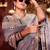 Bollywood gray diamond sequin jaal embroidered border mono nylon fabric saree with unstitched blouse