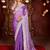 Pure purple diamond sequin jaal embroidered border mono nylon fabric saree with unstitched blouse