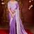 Pure purple diamond sequin jaal embroidered border mono nylon fabric saree with unstitched blouse