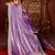 Pure purple diamond sequin jaal embroidered border mono nylon fabric saree with unstitched blouse