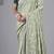 Fashionable pista embroidered in multi-colored satin saree with unstitched blouse