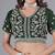 Fashionable pista embroidered in multi-colored satin saree with unstitched blouse