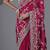 soft silk blend rani embroidered in multi-colored satin saree with unstitched blouse