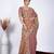 Embellished light peach resham zari embroidery with glass sequins shimmer saree with unstitched blouse