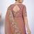Embellished light peach resham zari embroidery with glass sequins shimmer saree with unstitched blouse