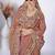 Embellished light peach resham zari embroidery with glass sequins shimmer saree with unstitched blouse