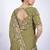 Ethnic mahendi resham zari embroidery with glass sequins shimmer saree with unstitched blouse