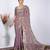 Trendy mauve resham zari embroidery with glass sequins shimmer saree with unstitched blouse