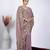 Trendy mauve resham zari embroidery with glass sequins shimmer saree with unstitched blouse