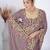 Trendy mauve resham zari embroidery with glass sequins shimmer saree with unstitched blouse