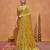 New collection yellow embroidery with zari sequins fandy satin saree with unstitched blouse