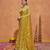 New collection yellow embroidery with zari sequins fandy satin saree with unstitched blouse