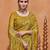 New collection yellow embroidery with zari sequins fandy satin saree with unstitched blouse