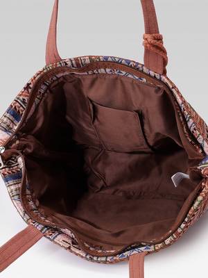  earth edit rust ethnic jacquard tote bag 6