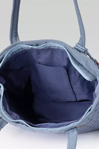  uno powder blue diamond quilted tote bag