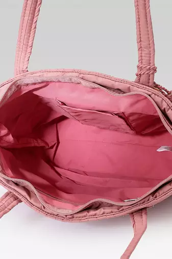  uno dusty pink diamond quilted tote bag