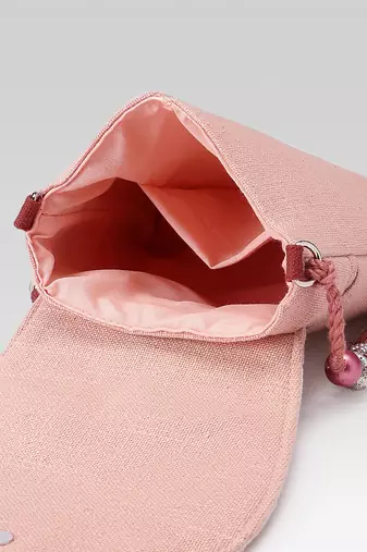  tribal sutra dusty pink boho canvas sling bag